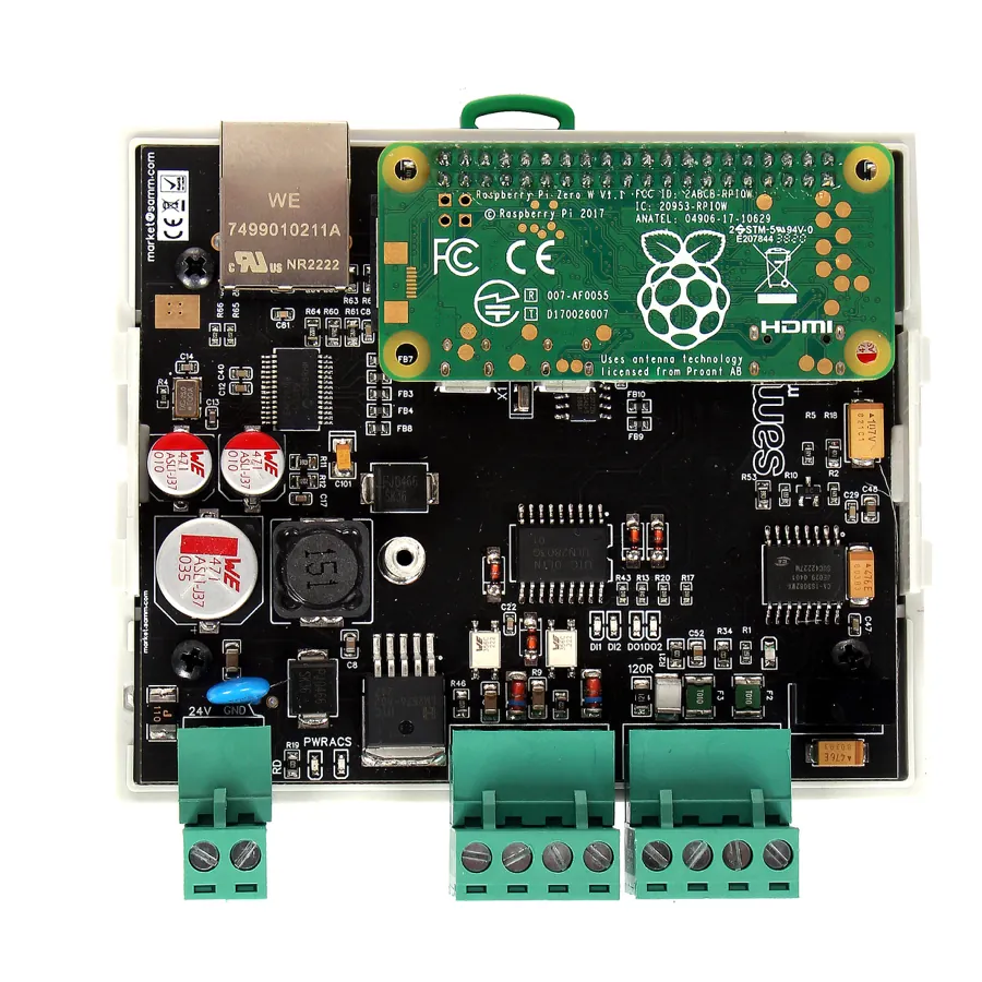 Raspberry Pi Zero taşıyıcı kart — izoleli dijital giriş/çıkış ve RS485 klemensleri